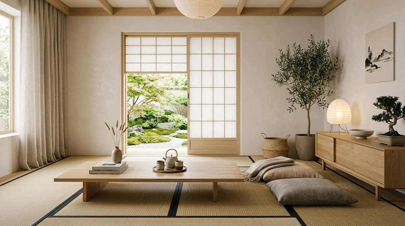 Edit decor down to fewer better objects inspiration for a Japandi home interior.